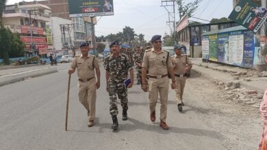 आगामी लोक सभा चुनाव के दृष्टिगत रायपुर पुलिस द्वारा अर्द्धसैनिक बलों के साथ किया फ्लैग मार्च,